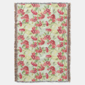 Rote Gartennelken auf Grün mit Schmetterlingen Decke (Vorderseite Vertikal)