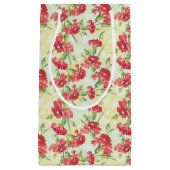 Rote Gartennelken auf Grün mit Schmetterlingen Kleine Geschenktüte (Vorderseite)