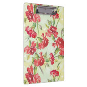 Rote Gartennelken auf Grün mit Schmetterlingen Klemmbrett (Rechts)