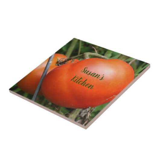 Rote GartenTomaten Personalisiert Fliese (Seite)