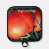 Rote GartenTomaten Personalisiert Topflappen (Vorderseite)