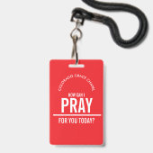 Rote Gebetskirche ehrenamtlich am Abzeichen Ausweis (Vorderseite mit Lanyard)