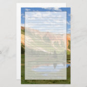 Rote Gebirgsreflexion Briefpapier (Vorne/Hinten)