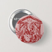 Rote Geburt Christi Button (Vorne & Hinten)