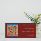 Rote Geburt Feiertagskarte (Stehend Vorderseite)