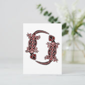 Rote Geckos Totem Postkarte (Stehend Vorderseite)