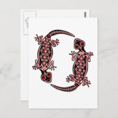Rote Geckos Totem Postkarte (Vorne/Hinten)