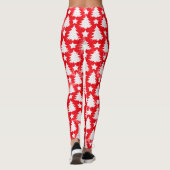 Rote Gefärbte Krawatte Weihnachten Tree Star Patte Leggings (Rückseite)