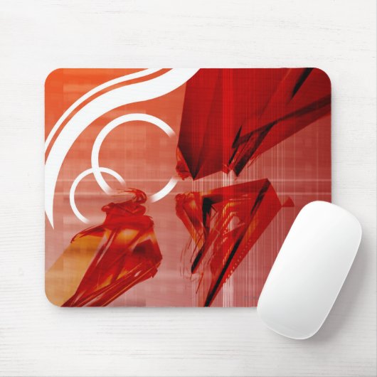 Rote Gegenstände mit weißen Linien Mousepad (Mit Mouse)