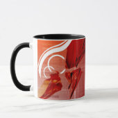 Rote Gegenstände mit weißen Linien Tasse (Links)