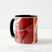 Rote Gegenstände mit weißen Linien Tasse (Vorderseite Links)