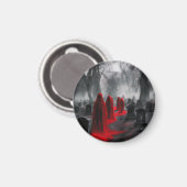 Rote Geister haben sich auf dem Friedhof versammel Magnet (Vorderseite/Rückseite)