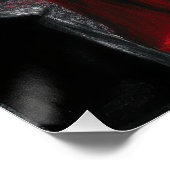 Rote Geister haben sich auf dem Friedhof versammel Poster (Ecke)