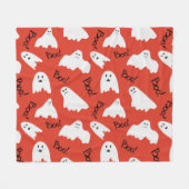 Rote Geister: Halloween Vintages Muster Fleecedecke (Vorderseite (Horizontal))