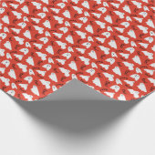 Rote Geister: Halloween Vintages Muster Geschenkpapier (Ecke)