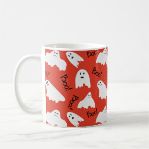 Rote Geister: Halloween Vintages Muster Kaffeetasse