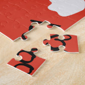Rote Geister: Halloween Vintages Muster Puzzle (Seite)