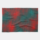 Rote, gekreuzte Kratzer auf dem geleichten Zyan od Geschirrtuch (Horizontal)