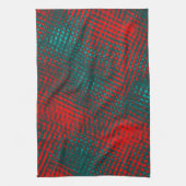 Rote, gekreuzte Kratzer auf dem geleichten Zyan od Geschirrtuch (Vertikal)