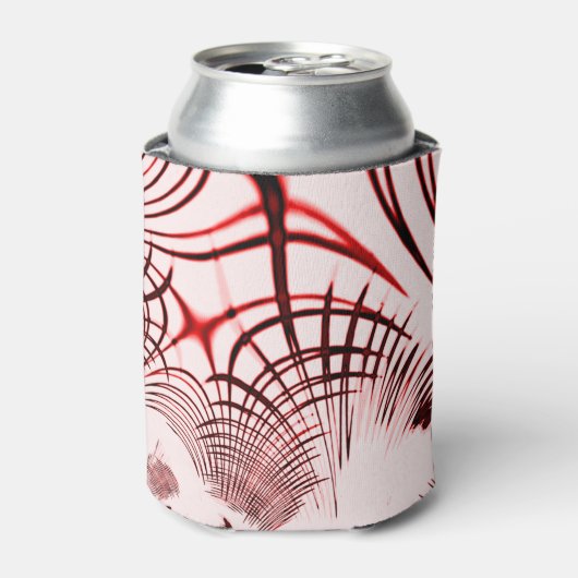 Rote, gekrümmte Spuren auf hellem Hintergrund Dosenkühler (Kanne Vorderseite)