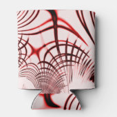 Rote, gekrümmte Spuren auf hellem Hintergrund Dosenkühler (Rückseite)