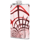 Rote, gekrümmte Spuren auf hellem Hintergrund Flachmann (Links)