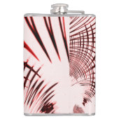 Rote, gekrümmte Spuren auf hellem Hintergrund Flachmann (Rückseite)