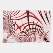 Rote, gekrümmte Spuren auf hellem Hintergrund Geschirrtuch (Horizontal)