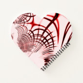 Rote, gekrümmte Spuren auf hellem Hintergrund Notizblock (Rückseite)