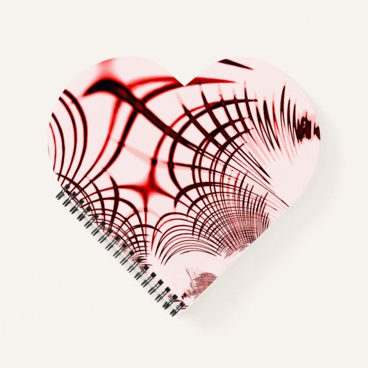 Rote, gekrümmte Spuren auf hellem Hintergrund Notizblock (Vorderseite)