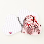 Rote, gekrümmte Spuren auf hellem Hintergrund Notizblock (Innenseite)