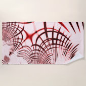 Rote, gekrümmte Spuren auf hellem Hintergrund Strandtuch (Vorderseite)