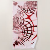 Rote, gekrümmte Spuren auf hellem Hintergrund Strandtuch (Vorderseite)