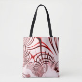 Rote, gekrümmte Spuren auf hellem Hintergrund Tasche (Vorderseite)