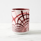 Rote, gekrümmte Spuren auf hellem Hintergrund Tasse (Zentrum)