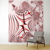 Rote, gekrümmte Spuren auf hellem Hintergrund Wandteppich (Beispiel)