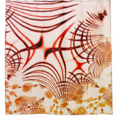 Rote, gekrümmte Spuren mit gealterter Wirkung Duschvorhang (Vorderseite)