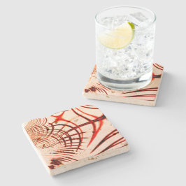 Rote, gekrümmte Spuren mit gealterter Wirkung Steinuntersetzer