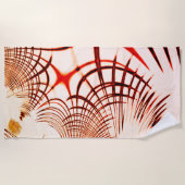 Rote, gekrümmte Spuren mit gealterter Wirkung Strandtuch (Vorderseite)