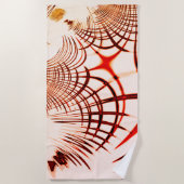 Rote, gekrümmte Spuren mit gealterter Wirkung Strandtuch (Vorderseite)