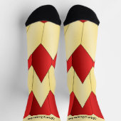 Rote gelbe Art Deco Design Socken (Oben)