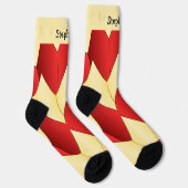 Rote gelbe Art Deco Design Socken (Rechts)