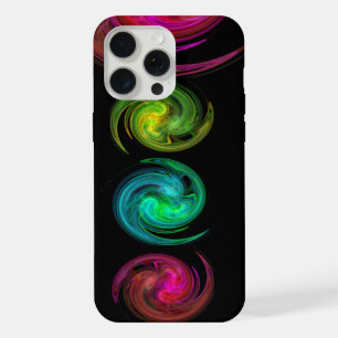 ROTE GELBE BLAUE LICHTVORTEX Fraktal Kunst, Schwar iPhone 15 Pro Max Hülle