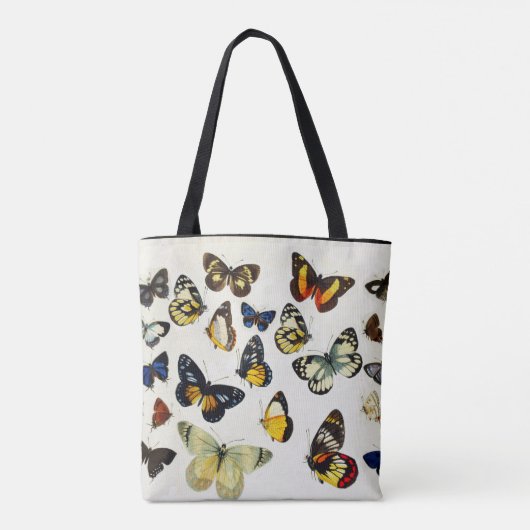 ROTE GELBE BLAUE WHITE BUTTERFLIES Schönheit Natur Tasche (Rückseite)