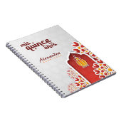 Rote Gelbe Blume Arabian Nacht Quinceñera Notizblock (Rechte Seite)