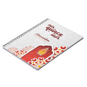 Rote Gelbe Blume Arabian Nacht Quinceñera Notizblock (Linke Seite)