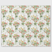 Rote Gelbe Blumen Geburtstag Geschenkpapier (Flach)