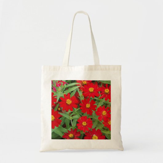 Rote gelbe Blumen Tosack Tragetasche (Vorne)