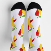 Rote Gelbe Grüne Chili Paprika Thunder_Cove Socken (Oben)
