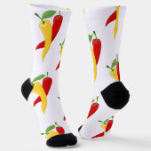 Rote Gelbe Grüne Chili Paprika Thunder_Cove Socken (Gewinkelt)